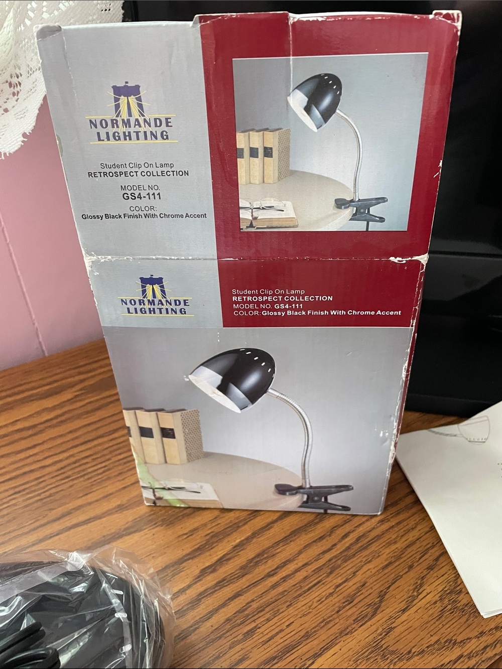 Black/Chrome clip desk lamp